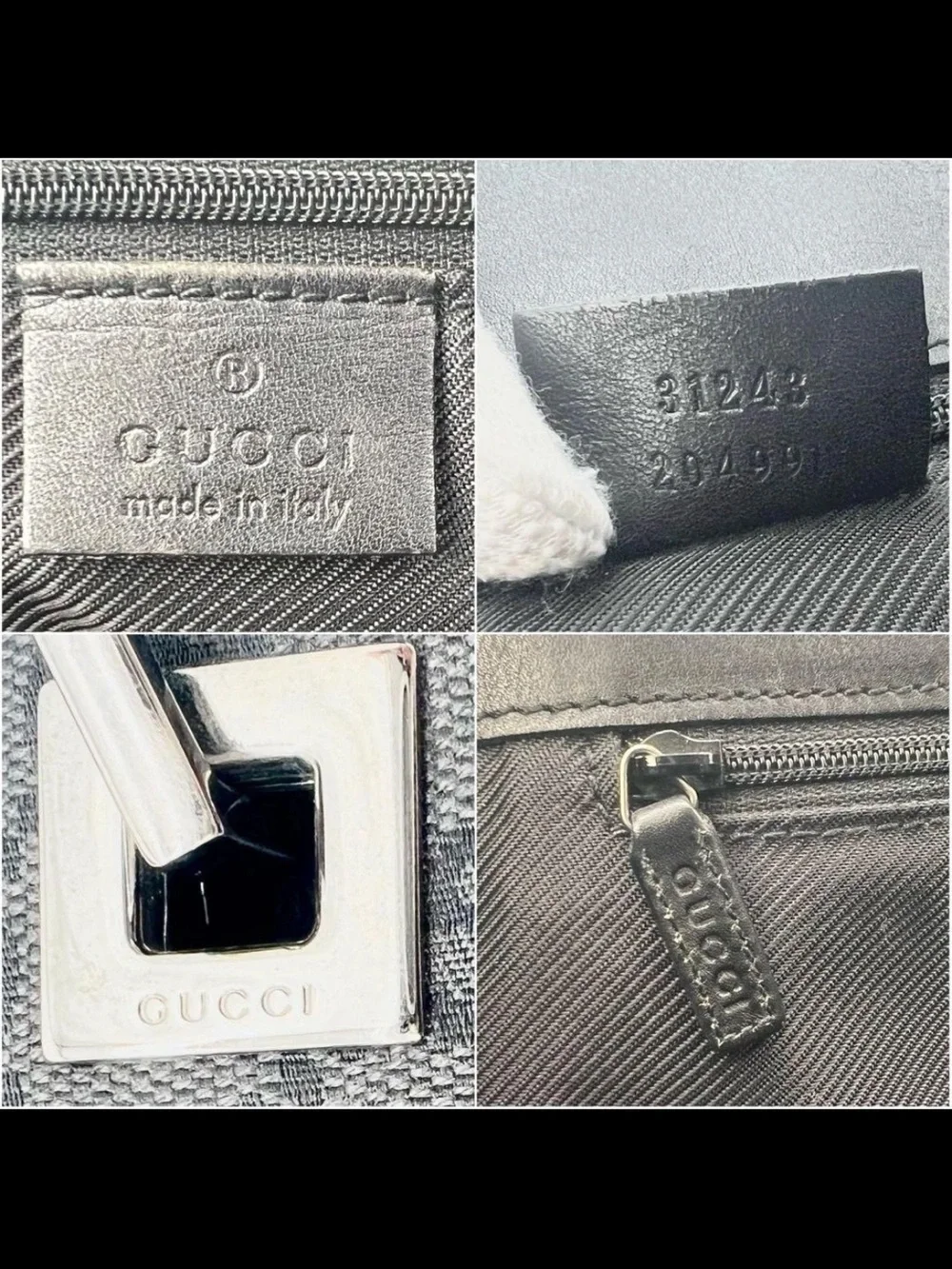 Gucci Monogram Black Canvas Tote